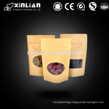 Stand up pouch/Kraft paper bag with zipper top/Nuts packaging bag